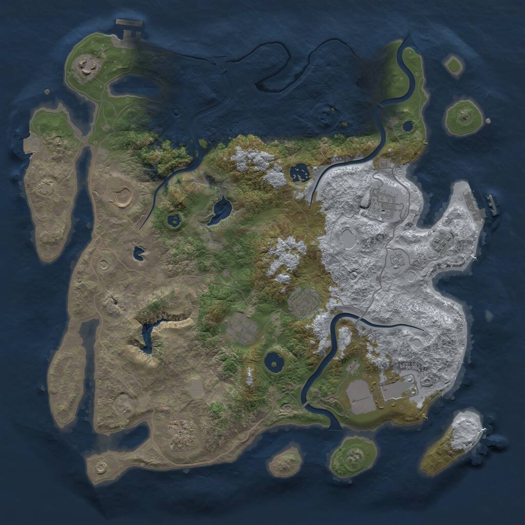 Rust Map: Procedural Map, Size: 4000, Seed: 1721509218, 15 Monuments