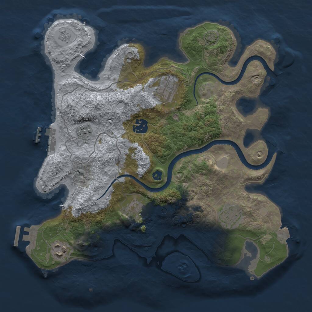 Rust Map: Procedural Map, Size: 3100, Seed: 25009525, 12 Monuments