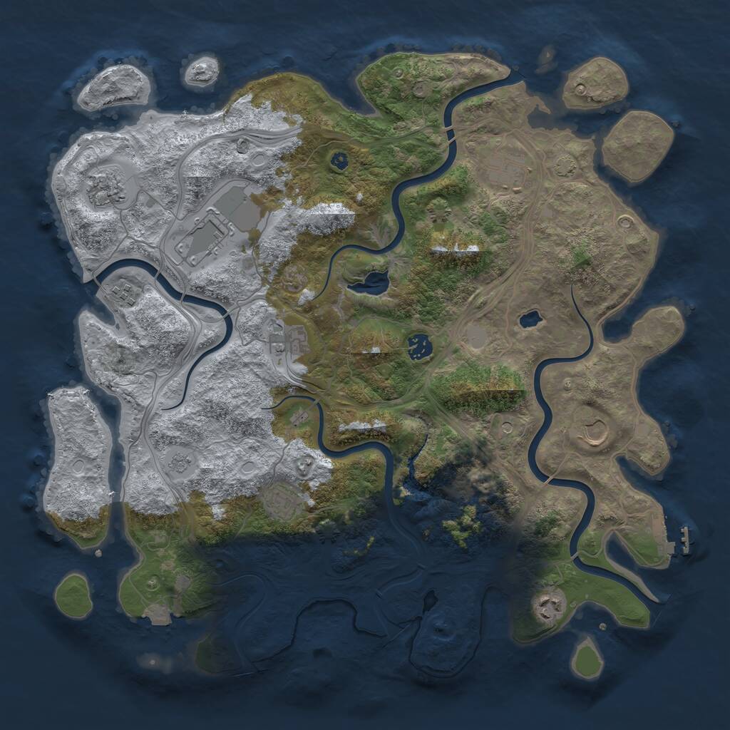 Rust Map: Procedural Map, Size: 4250, Seed: 575536219, 14 Monuments