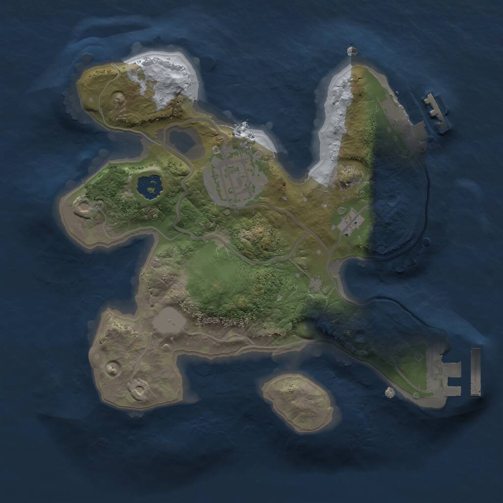 Rust Map: Procedural Map, Size: 2000, Seed: 226707722, 4 Monuments