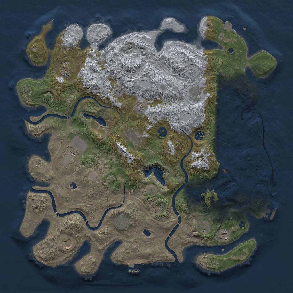 Rust Map: Procedural Map, Size: 4500, Seed: 617541196, 16 Monuments