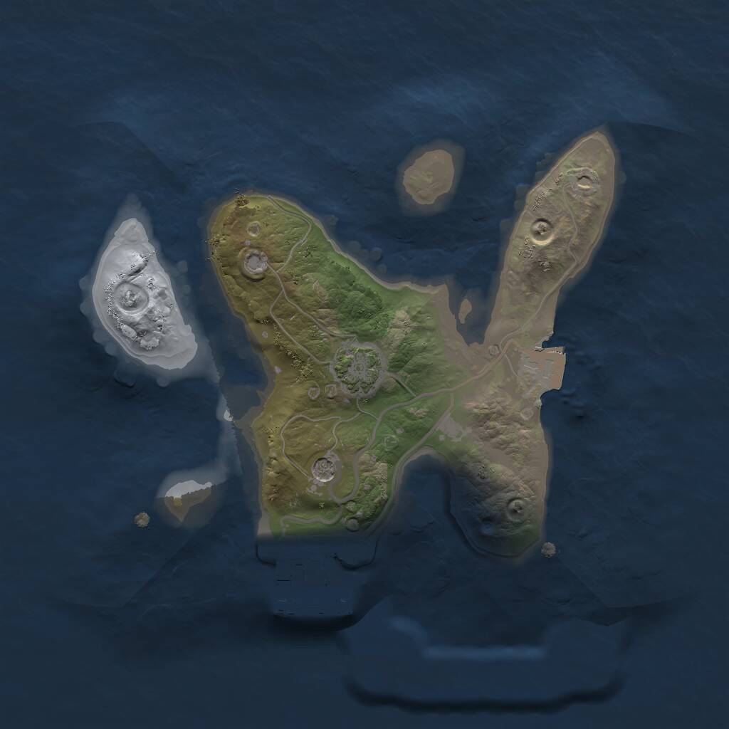 Rust Map: Procedural Map, Size: 2000, Seed: 618048696, 4 Monuments