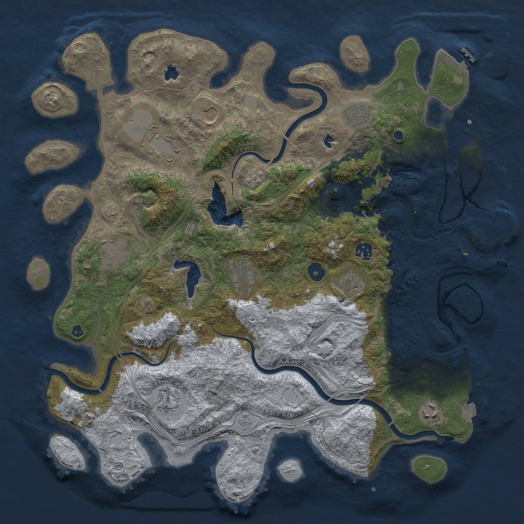 Rust Map: Procedural Map, Size: 4500, Seed: 76728731, 16 Monuments