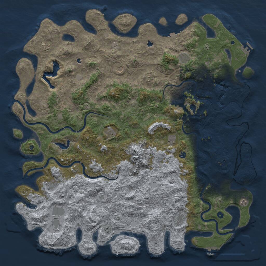 Rust Map: Procedural Map, Size: 6000, Seed: 1527052790, 17 Monuments