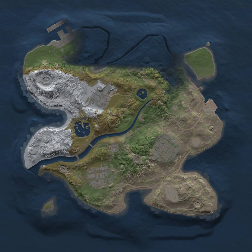 Rust Map: Procedural Map, Size: 2350, Seed: 1510030005, 7 Monuments