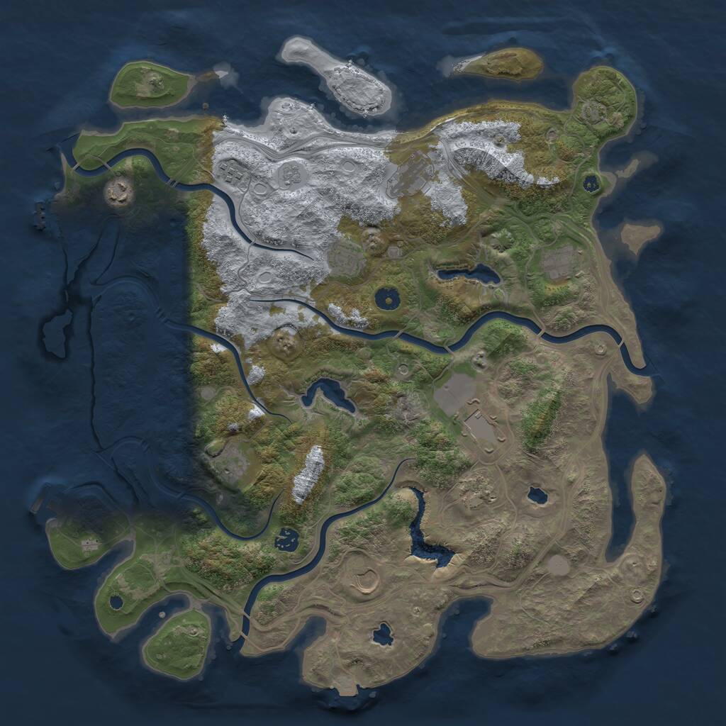 Rust Map: Procedural Map, Size: 4500, Seed: 84167725, 16 Monuments