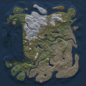Thumbnail Rust Map: Procedural Map, Size: 4500, Seed: 84167725, 16 Monuments