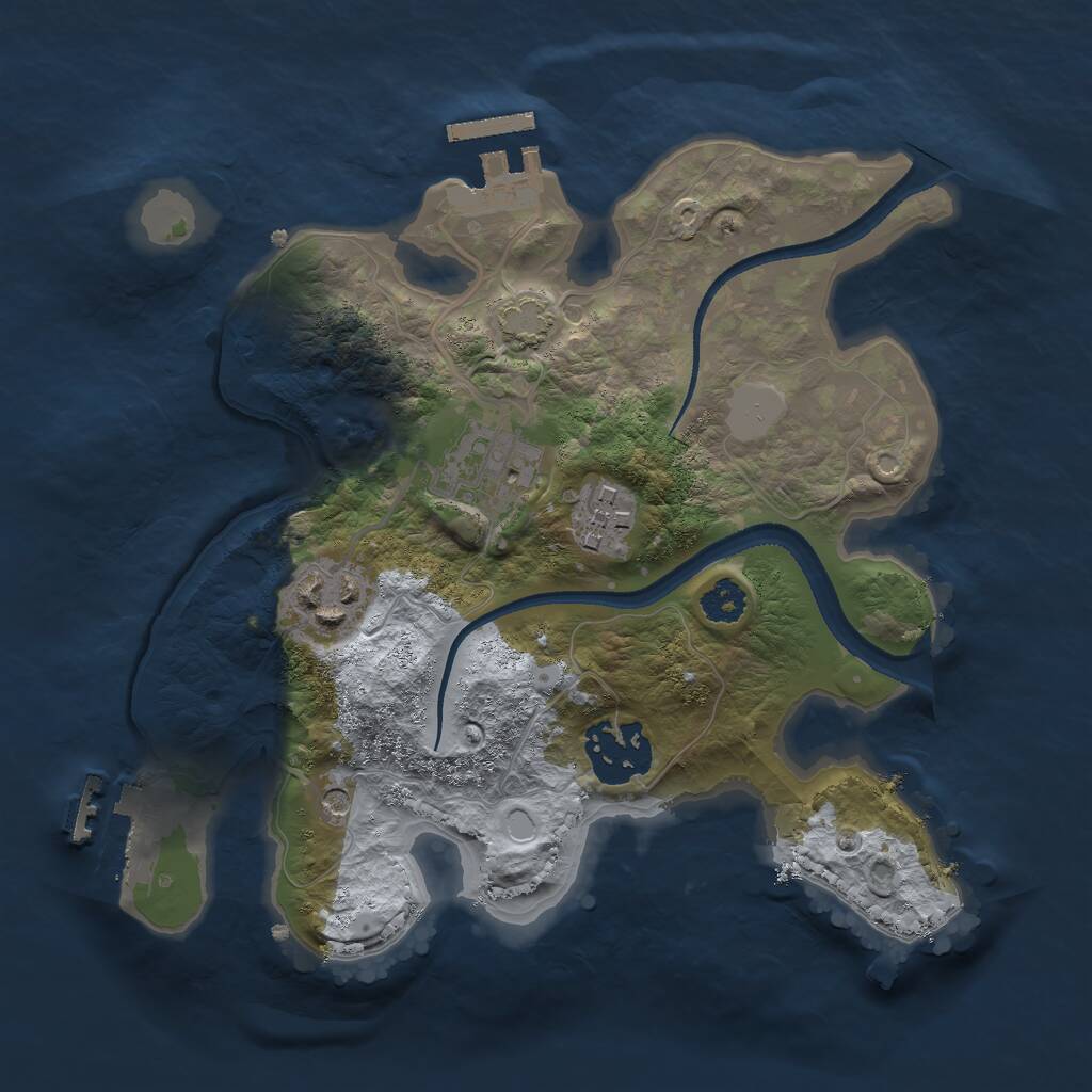 Rust Map: Procedural Map, Size: 2500, Seed: 1104603505, 9 Monuments