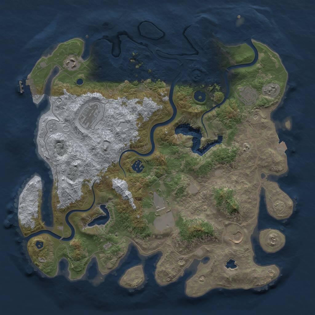Rust Map: Procedural Map, Size: 4000, Seed: 16809849, 13 Monuments