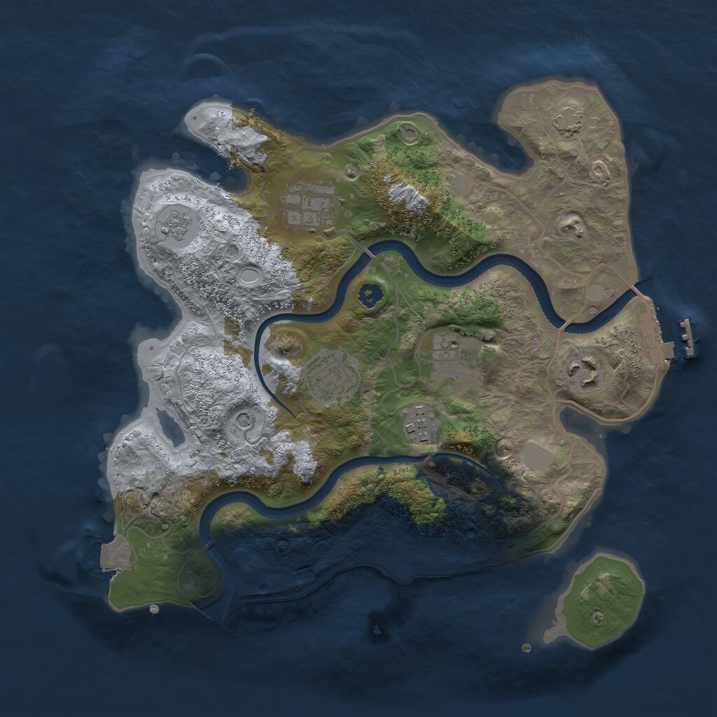 Rust Map: Procedural Map, Size: 3000, Seed: 29324, 10 Monuments