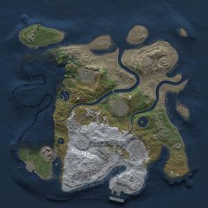 Thumbnail Rust Map: Procedural Map, Size: 3000, Seed: 26629, 11 Monuments