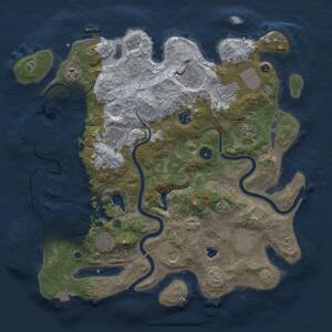 Thumbnail Rust Map: Procedural Map, Size: 4000, Seed: 1656305180, 16 Monuments