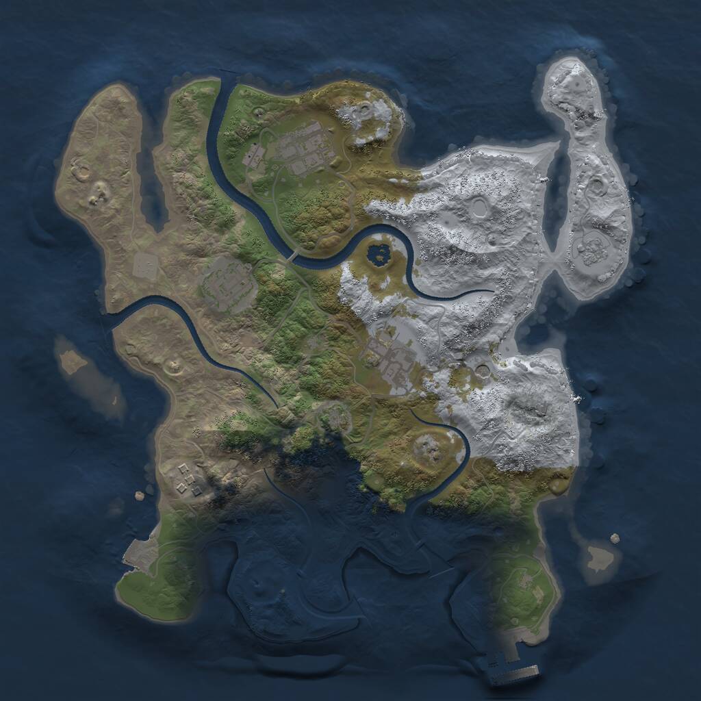Rust Map: Procedural Map, Size: 3000, Seed: 29521, 9 Monuments