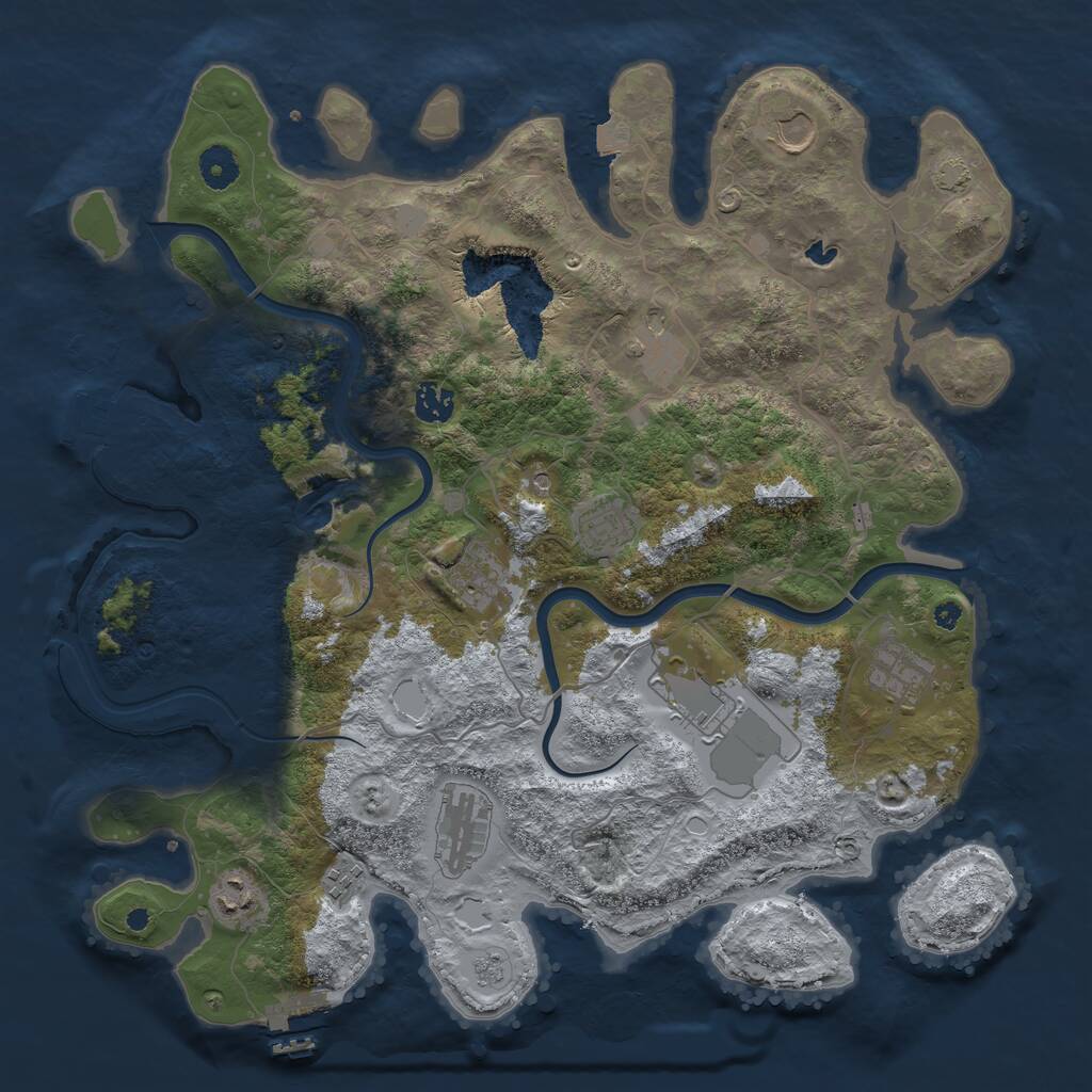 Rust Map: Procedural Map, Size: 4000, Seed: 1162109338, 16 Monuments
