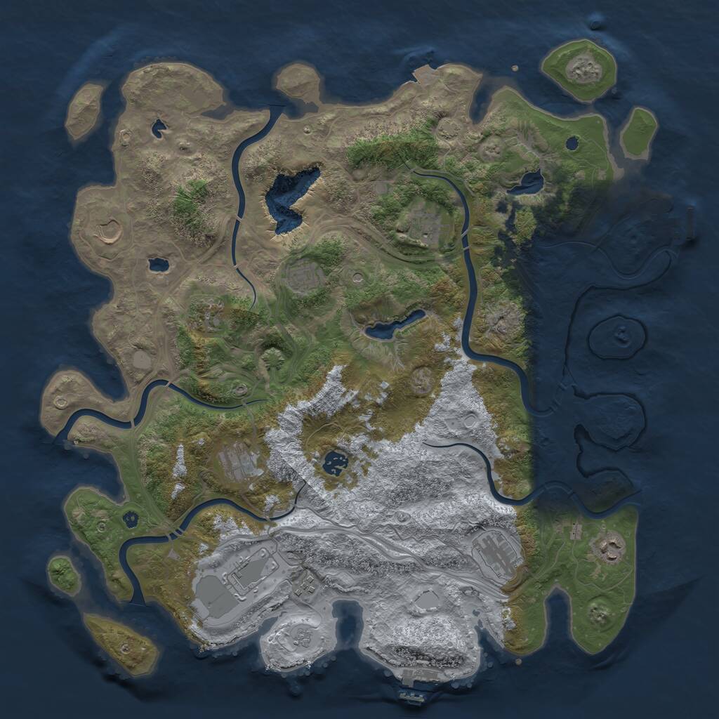 Rust Map: Procedural Map, Size: 4500, Seed: 1792907461, 16 Monuments