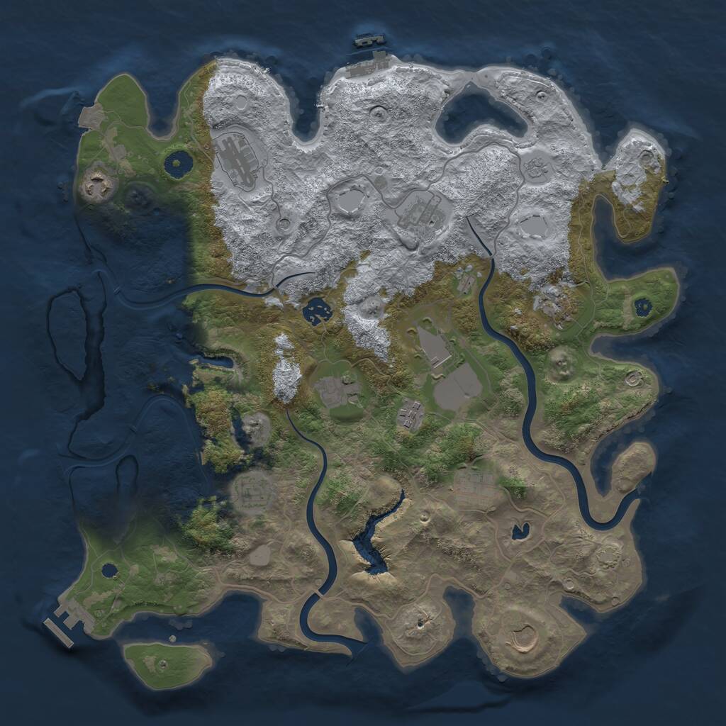 Rust Map: Procedural Map, Size: 4000, Seed: 19292, 17 Monuments