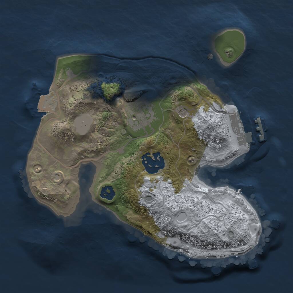 Rust Map: Procedural Map, Size: 2000, Seed: 6410, 5 Monuments