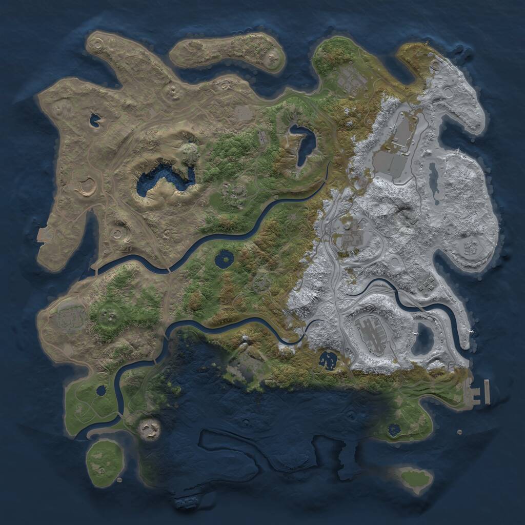 Rust Map: Procedural Map, Size: 4250, Seed: 53003362, 17 Monuments