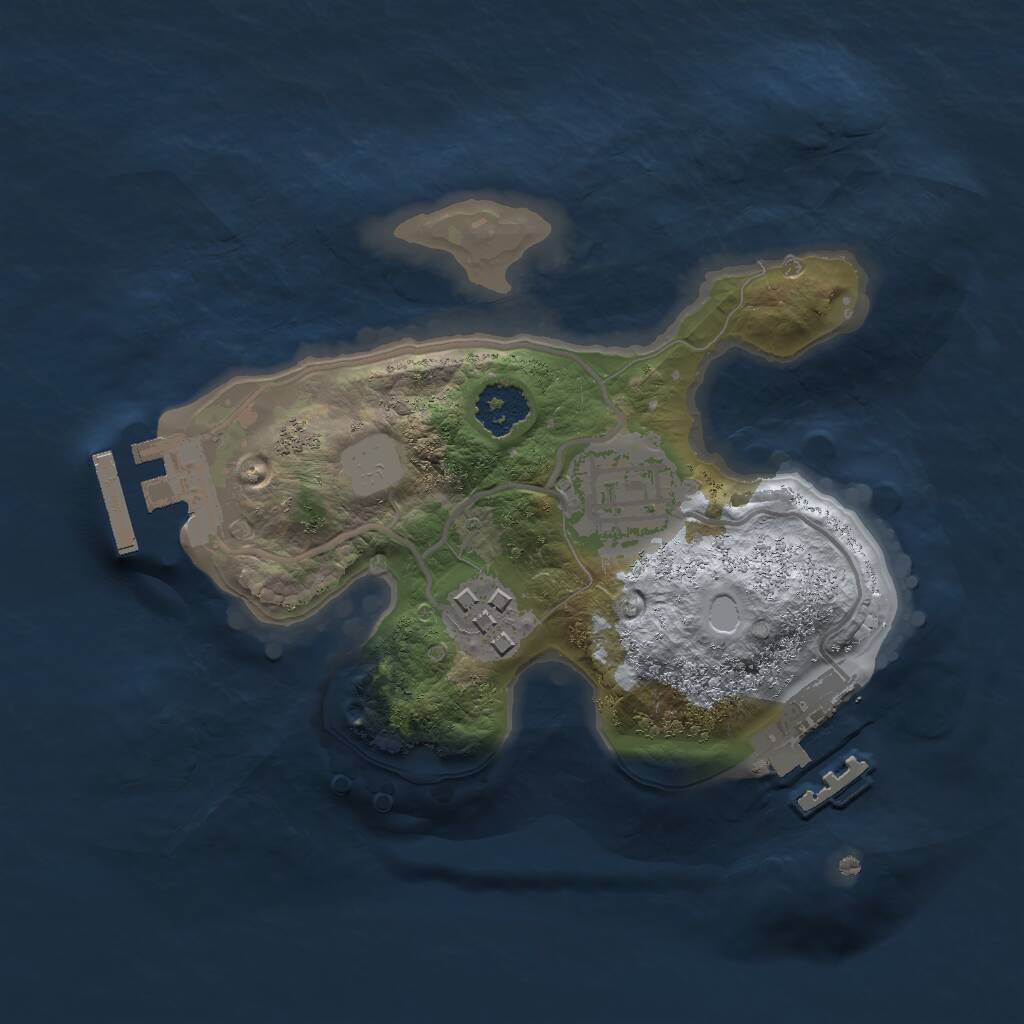 Rust Map: Procedural Map, Size: 2000, Seed: 1050135183, 5 Monuments