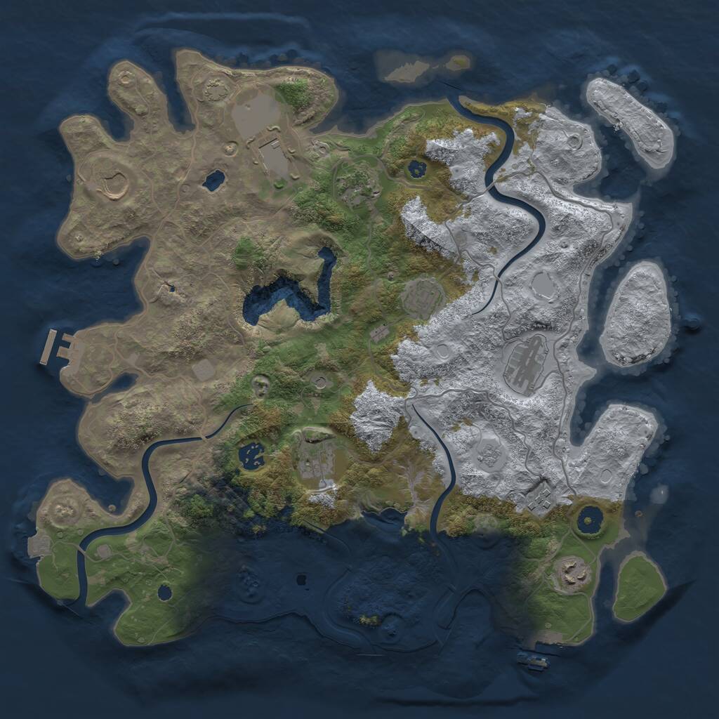 Rust Map: Procedural Map, Size: 4000, Seed: 9378, 15 Monuments