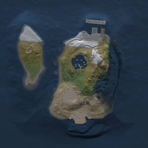 Thumbnail Rust Map: Procedural Map, Size: 1500, Seed: 13658, 3 Monuments