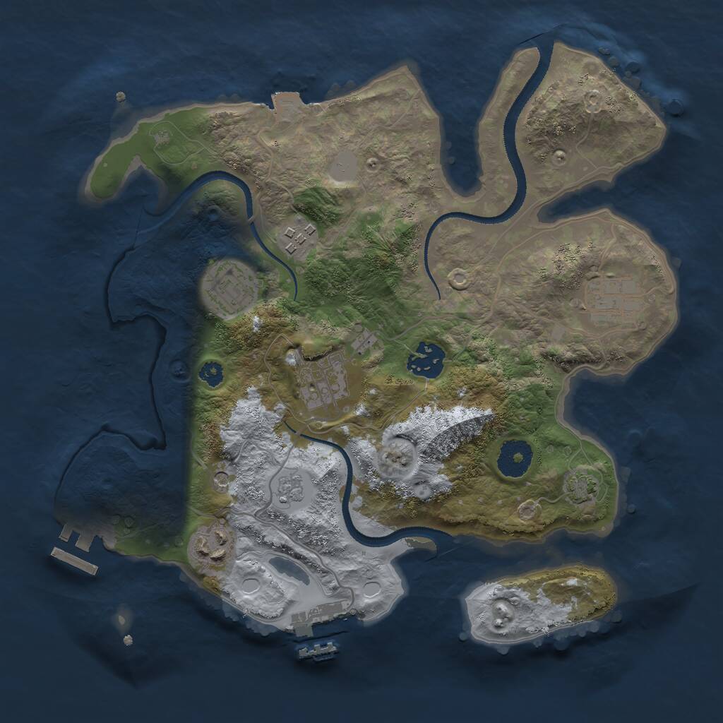 Rust Map: Procedural Map, Size: 3000, Seed: 174293, 12 Monuments
