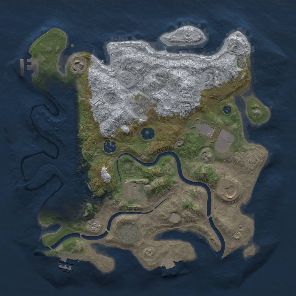 Rust Map: Procedural Map, Size: 3500, Seed: 1217165598, 15 Monuments