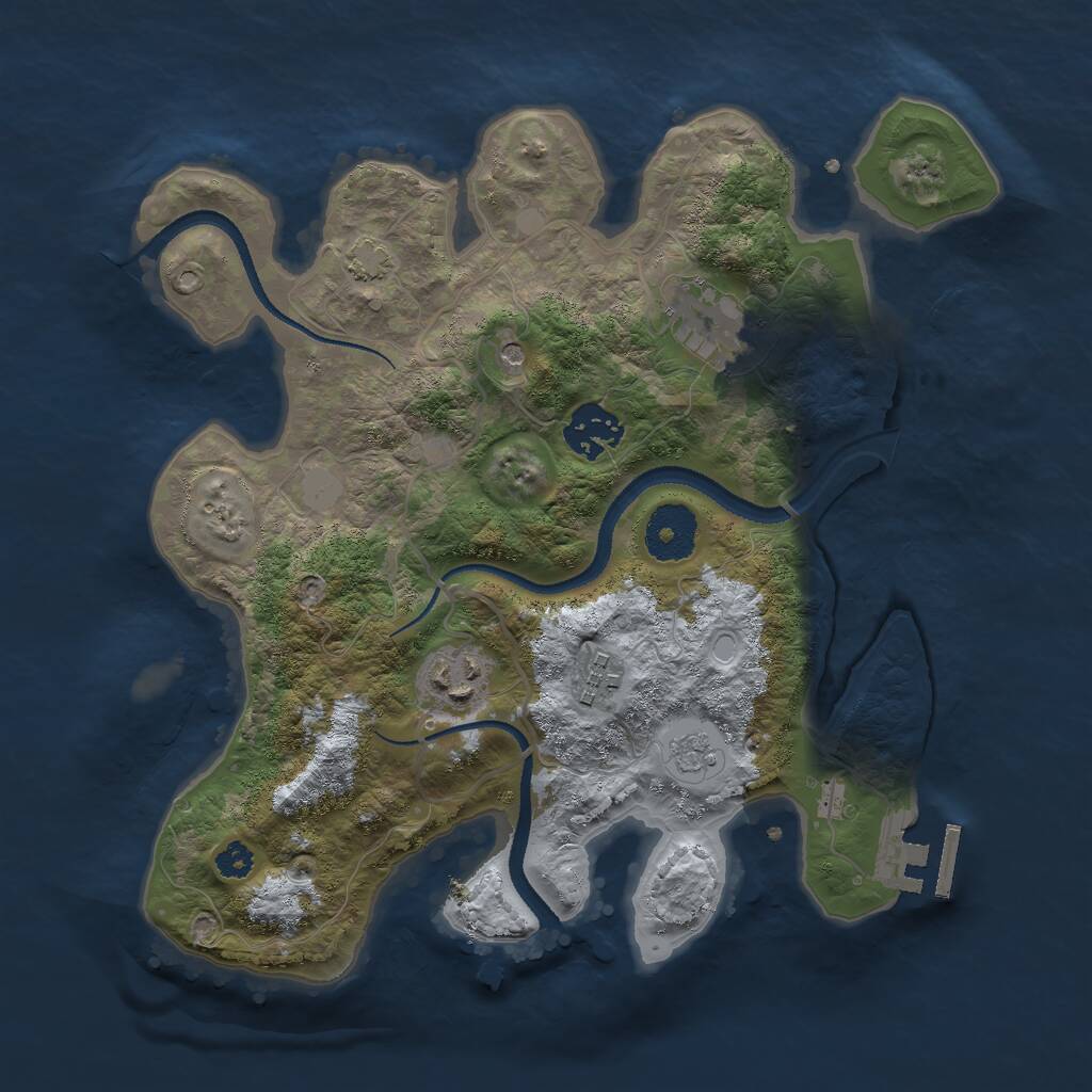 Rust Map: Procedural Map, Size: 3000, Seed: 398505927, 9 Monuments