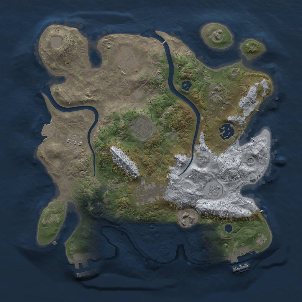 Rust Map: Procedural Map, Size: 3000, Seed: 1623302617, 13 Monuments