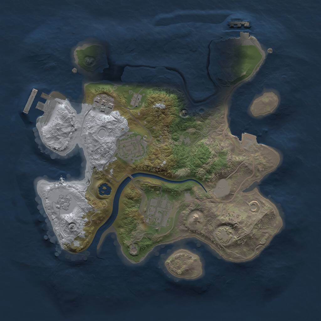 Rust Map: Procedural Map, Size: 2500, Seed: 16650, 8 Monuments