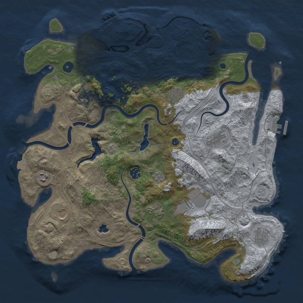 Rust Map: Procedural Map, Size: 4250, Seed: 321565673, 16 Monuments