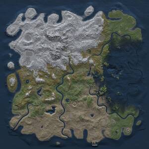 Thumbnail Rust Map: Procedural Map, Size: 6000, Seed: 12456789, 17 Monuments