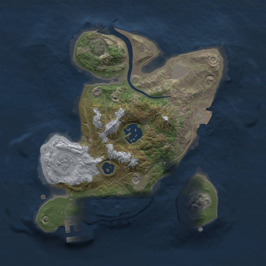 Rust Map: Procedural Map, Size: 2200, Seed: 2214, 6 Monuments