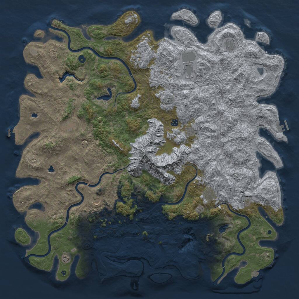 Rust Map: Procedural Map, Size: 6000, Seed: 1308021918, 17 Monuments