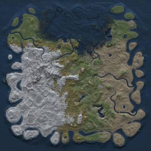 Thumbnail Rust Map: Procedural Map, Size: 6000, Seed: 1222, 17 Monuments
