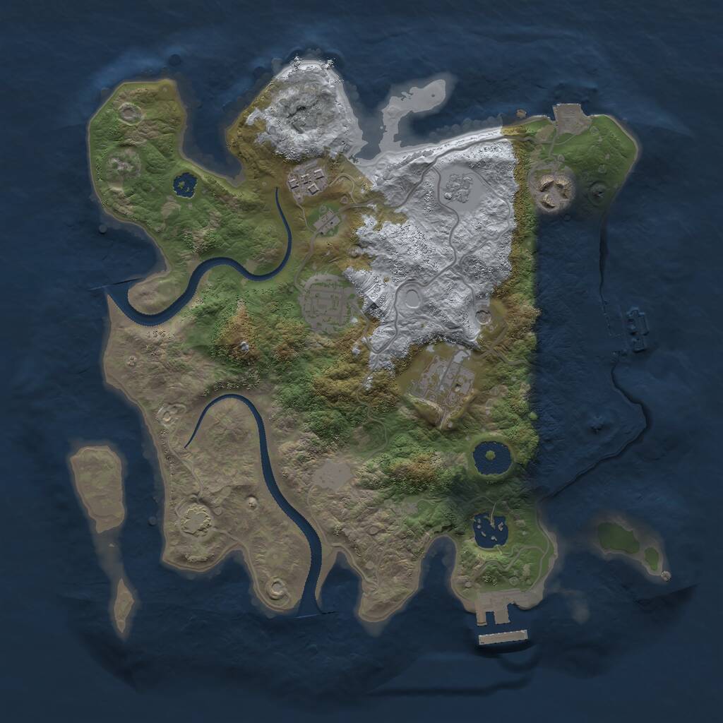 Rust Map: Procedural Map, Size: 3000, Seed: 21519, 11 Monuments