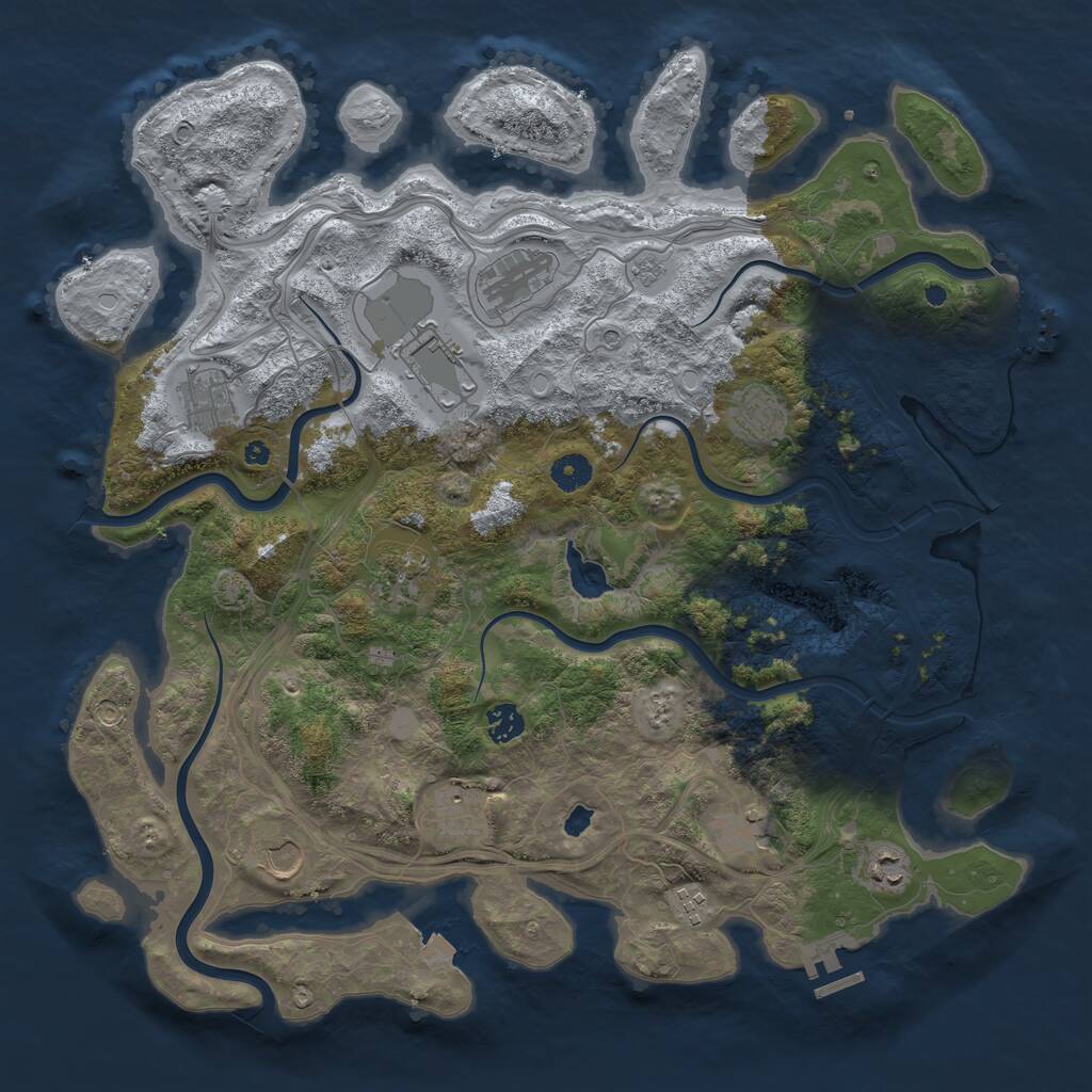 Rust Map: Procedural Map, Size: 4250, Seed: 1842342848, 17 Monuments