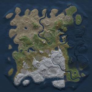 Thumbnail Rust Map: Procedural Map, Size: 4000, Seed: 1652612999, 14 Monuments