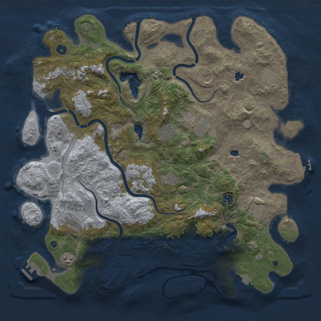 Rust Map: Procedural Map, Size: 4700, Seed: 964205030, 17 Monuments
