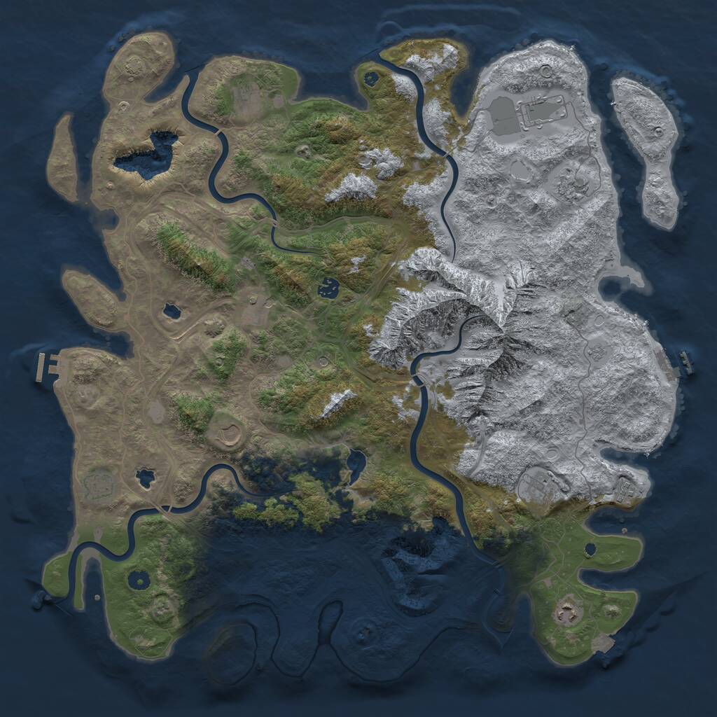 Rust Map: Procedural Map, Size: 5000, Seed: 1950840824, 16 Monuments