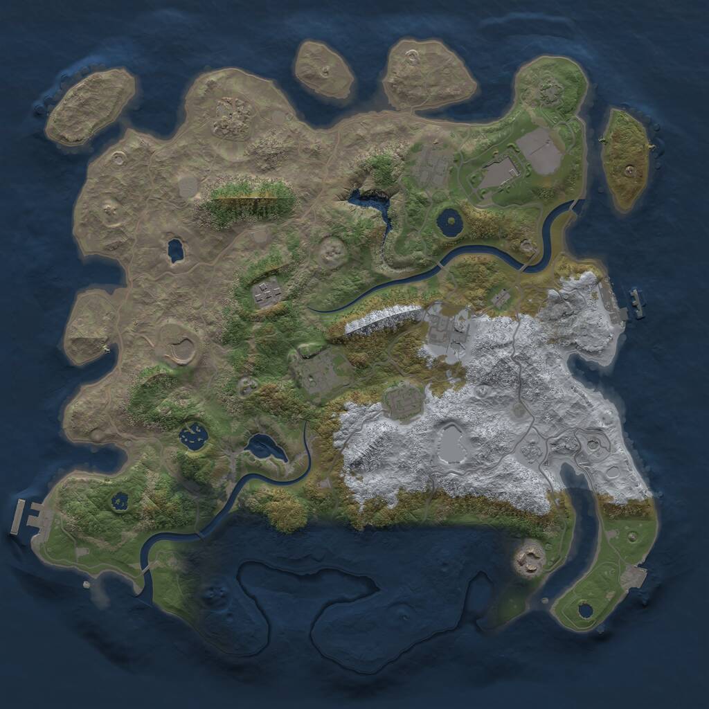 Rust Map: Procedural Map, Size: 4000, Seed: 1468919063, 16 Monuments