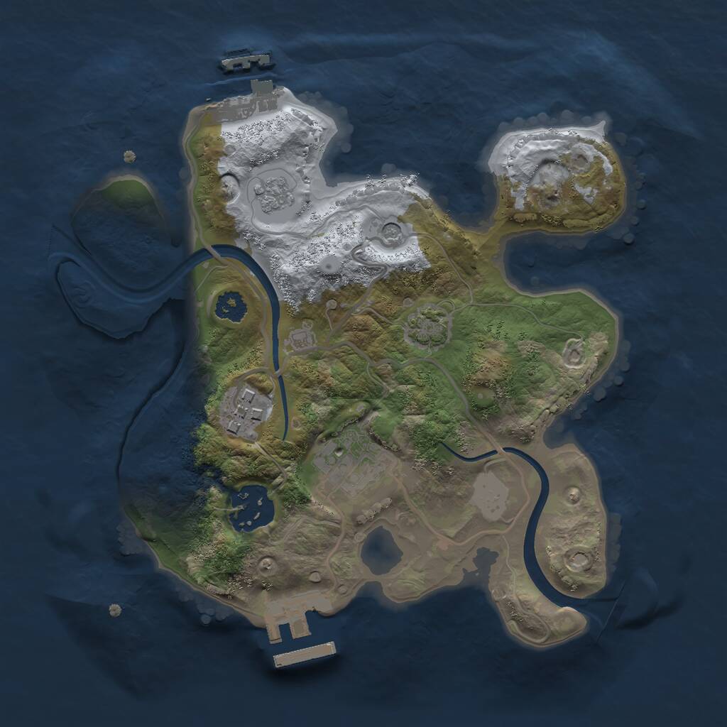 Rust Map: Procedural Map, Size: 2350, Seed: 510417863, 9 Monuments