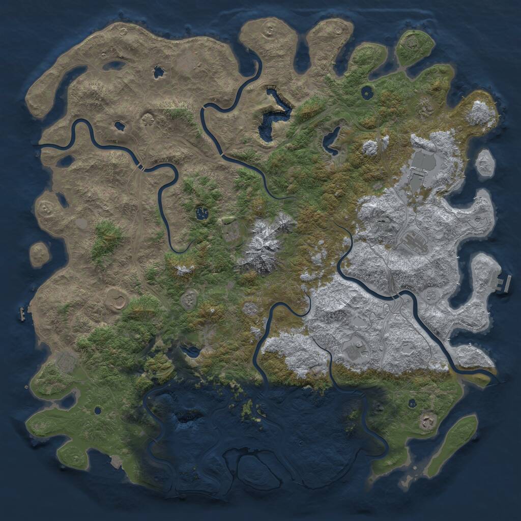 Rust Map: Procedural Map, Size: 6000, Seed: 6062001, 17 Monuments