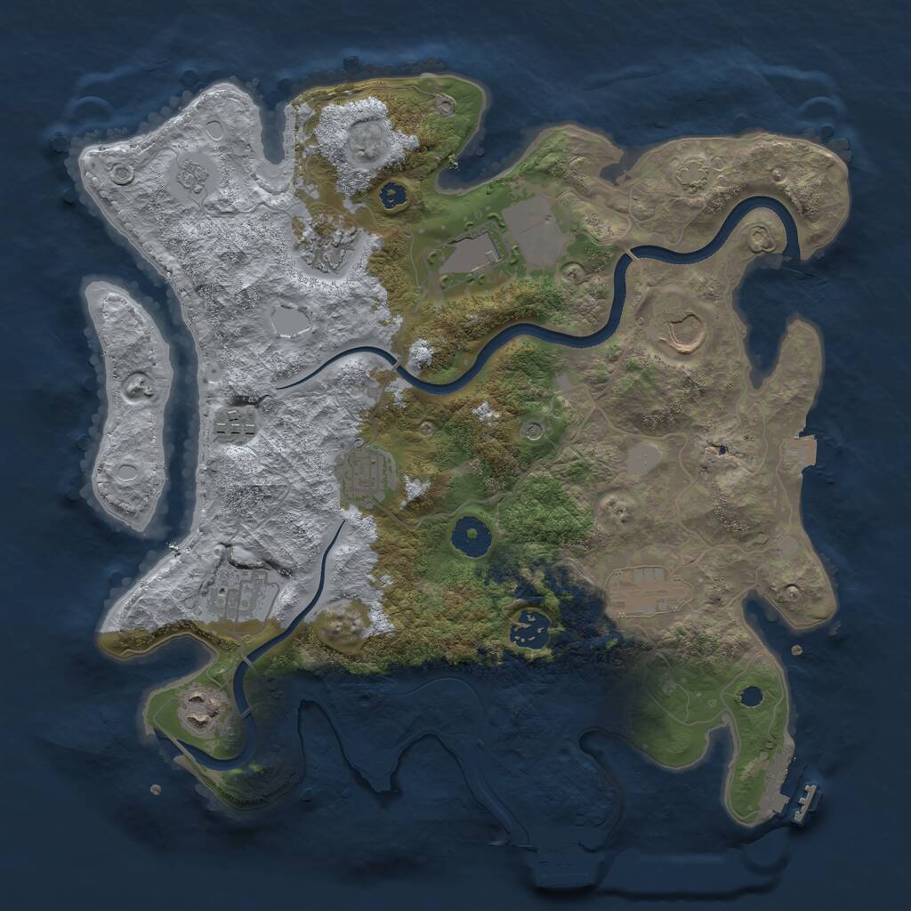 Rust Map: Procedural Map, Size: 3500, Seed: 6016, 15 Monuments