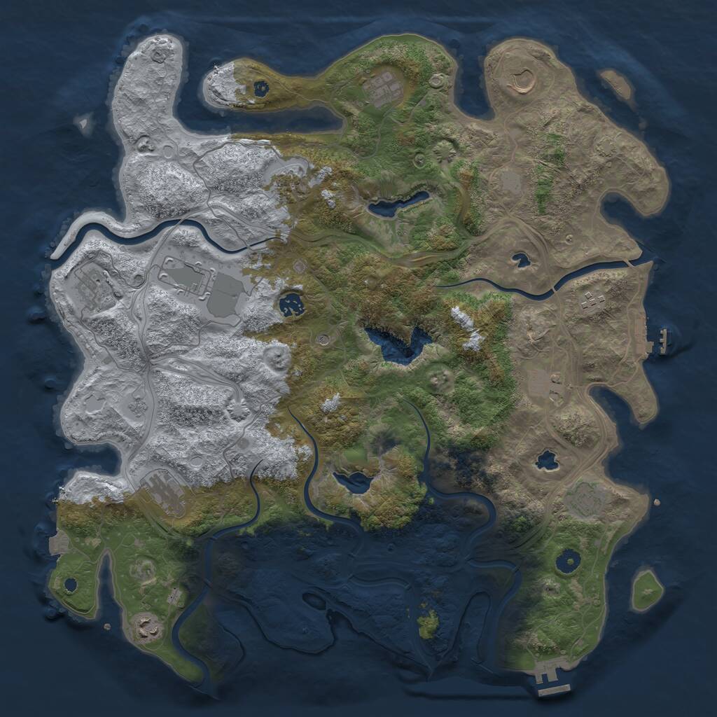 Rust Map: Procedural Map, Size: 4500, Seed: 2926, 17 Monuments