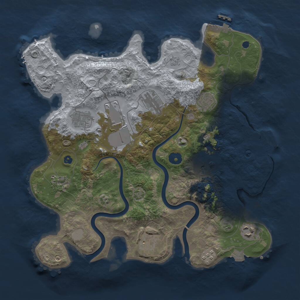 Rust Map: Procedural Map, Size: 3500, Seed: 1438, 15 Monuments