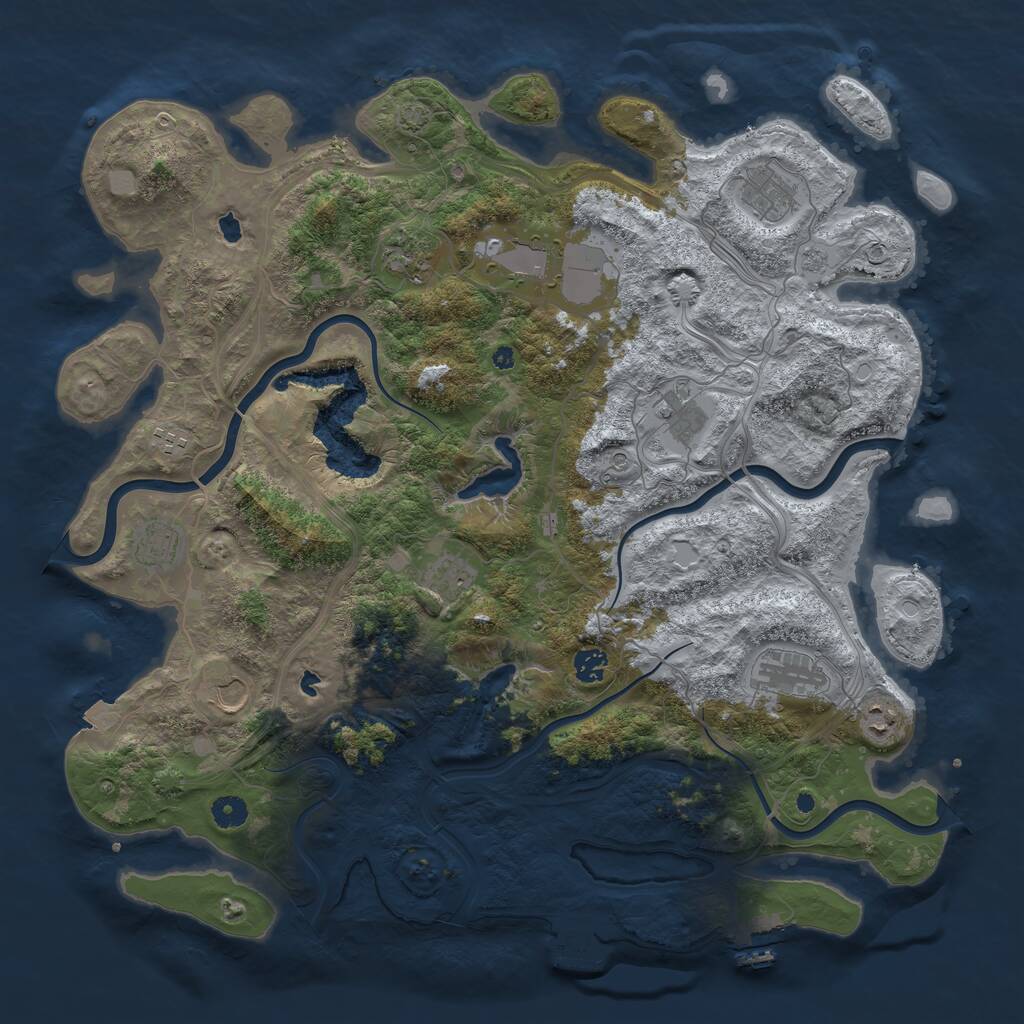 Rust Map: Procedural Map, Size: 4500, Seed: 4589714, 17 Monuments