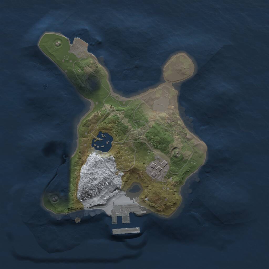 Rust Map: Procedural Map, Size: 2000, Seed: 533547, 4 Monuments