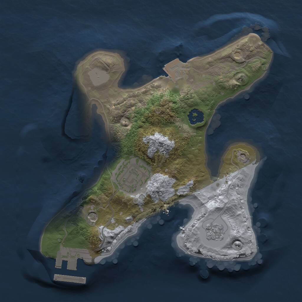 Rust Map: Procedural Map, Size: 1900, Seed: 1237686663, 5 Monuments