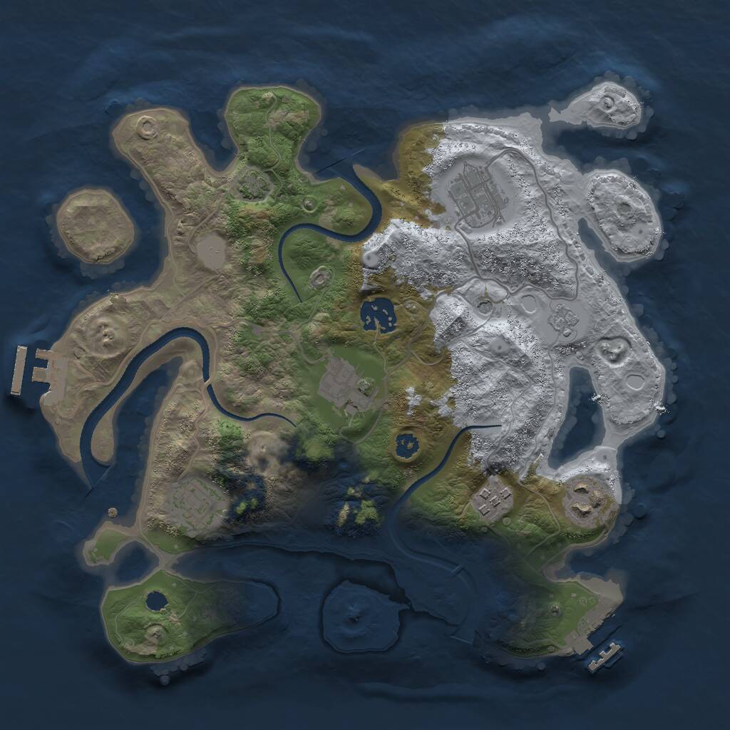 Rust Map: Procedural Map, Size: 3000, Seed: 539073331, 12 Monuments